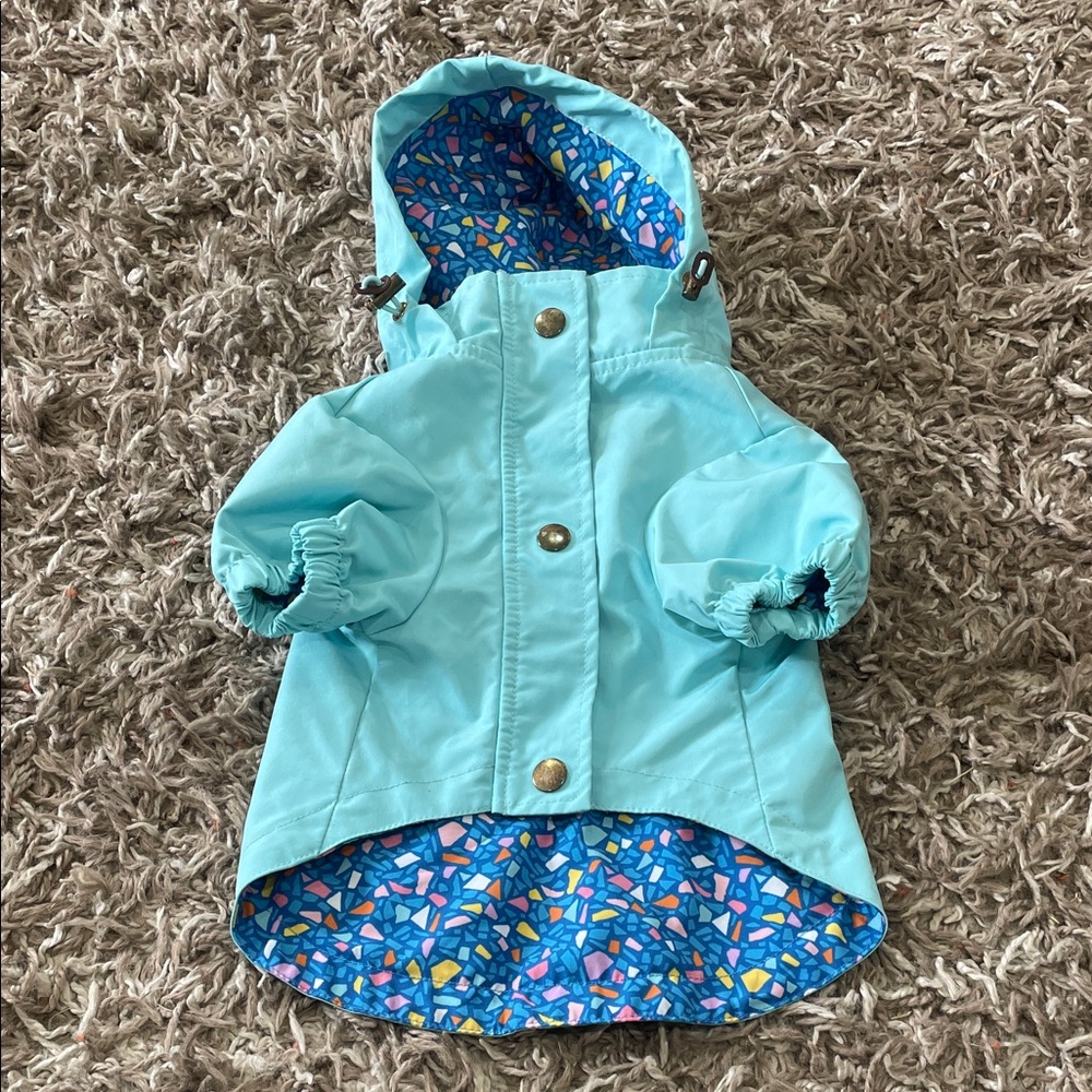 Joann pets dog Aqua Hooded Jacket